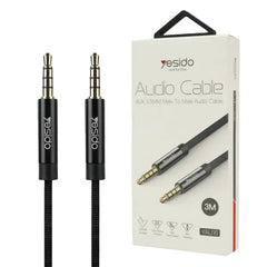 Yesido Audio Cable Aux 3.5Mm Standard, 3Mm, Black - YAU-16