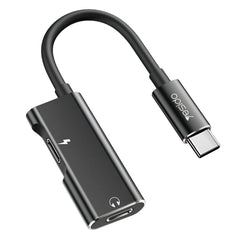Yesido Adapter Usb-C Fast Charge & Music, Black - YAU-23