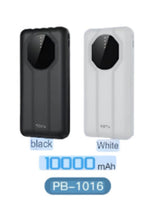 Totu Power Bank with Cord Stand, 10000Mah, Black/White - PB-1016