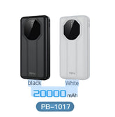 Totu Power Bank with Cord Stand, 20000Mah, Black/White - PB-1017