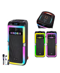 SHT Double High Power Portable Speaker, Bluetooth & Wireless, Microphone, 100Watts, Black - NDR-1710