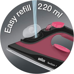 Braun Steam Iron 2000 W 220 Ml SuperCeramic Black and Violet