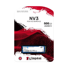 Kingston NV3 500B Gen 4x4 NVMe PCIe (2280) Up to 5, 000MB/s read, 3, 000MB/s write