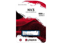 Kingston NV3 500GB M.2 2280 NVMe SSD | PCIe 4.0 Gen 4x4 | Up to 5000 MB/s