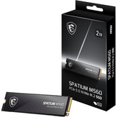 MSI SPATIUM M560 2TB PCIe 5.0 NVMe M.2 SSD, 3D NAND Memory - Sequential Read/Write (10300/8700 MB/s) SPATIUM M560 PCIe 5.0 NVMe M.2