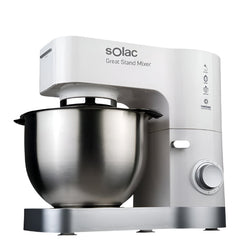 Solac Stand Mixer,5Lit, 1200Watts, Stainless Steel Pol, White - GREAT STAND MIXER 1200