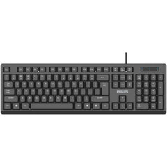 Philips K234 USB Wired Keyboard for PC Laptop Desktop Computers | 104 Keys with Numeric Keypad- Black