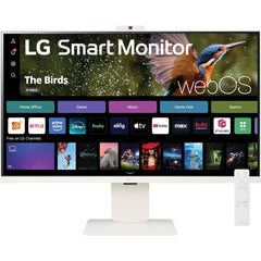 LG 32SR85U-W 32" Smart IPS 4K UHD webOS 23, USB Type-C 90W PD, Built-in FHD Webcam & Speaker, HDR 10, AirPlay 2, Screen Share, Bluetooth, White
