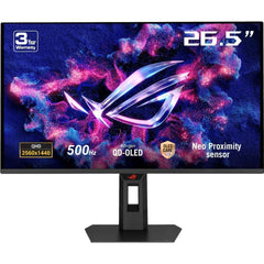 ASUS ROG Strix XG27AQDPG 27” OLED QHD 2K 500Hz 0.03ms HDR500 99% DCI-P3 Custom Heatsink, ASUS OLED Care Pro, AI Assistant G-SYNC Compatible , Black