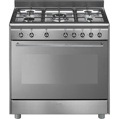 Smeg Oven 90 Cm, 5 Burners - Stainless Steel, 112 Liters