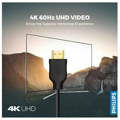 Golden Connector PHILIPS SWV5510 4K UHD HDMI Cable - 60Hz, 18 Gbps Data Transfer
