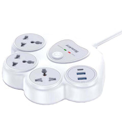 Huntkey SZN307C (Charge Station F20) 3*AC outlets,2*USB-A ports,1*USB-C ports | Surge Prote 1.5M - White