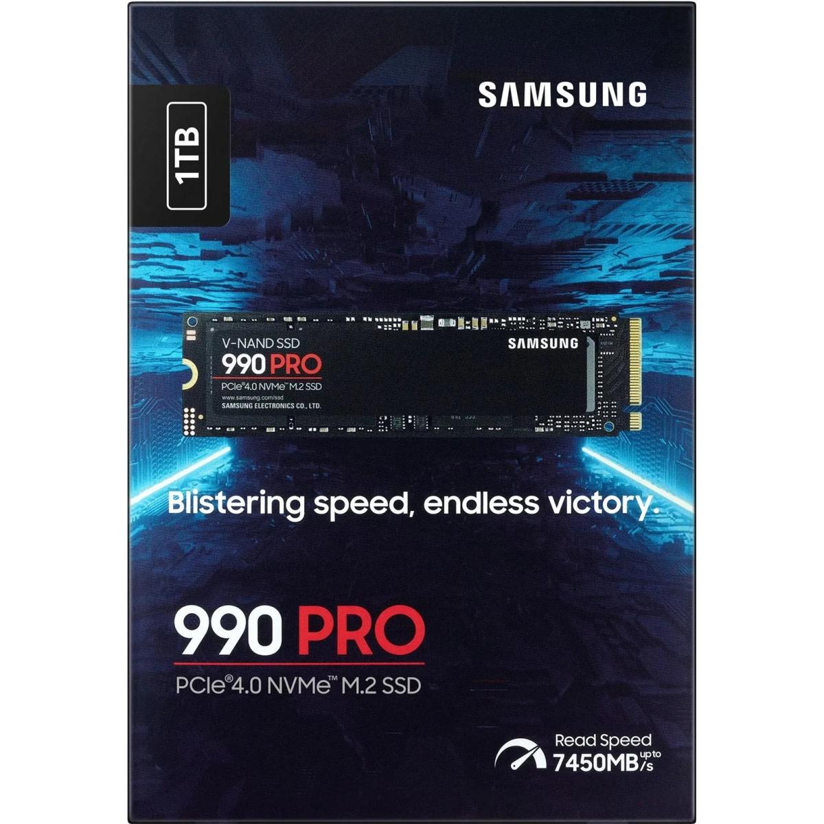Samsung 990 PRO 1TB PCIe 4.0 NVMe M.2 SSD-Sequential Read/Write (7450/6900 MB/s) | MZ-V9P1T0BW | Samsung 990 PRO 1TB PCIe 4.0 NVMe M.2 SSD-Sequential Read/Write (7450/6900 MB/s) | MZ-V9P1T0BW |