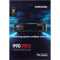 Samsung 990 PRO 1TB PCIe 4.0 NVMe M.2 SSD-Sequential Read/Write (7450/6900 MB/s) | MZ-V9P1T0BW |