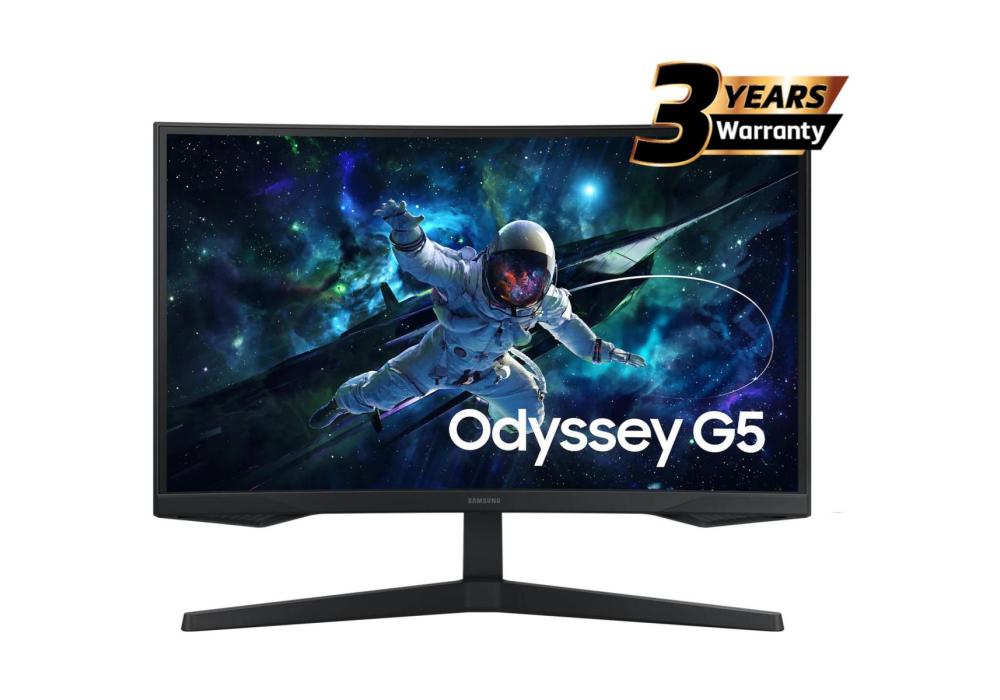 Samsung Odyssey G5 (CG55) 27" Gaming Monitor VA, 2K QHD (2560 x 1440), 165Hz, 1Ms, HDR10, 1000R Curved, FreeSync Support - 3 Years Warranty Samsung Odyssey G5 (CG55) 27" Gaming Monitor VA, 2K QHD (2560 x 1440), 165Hz, 1Ms, HDR10, 1000R Curved, FreeSync Support - 3 Years Warranty