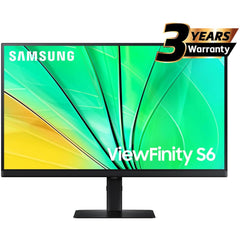 Samsung ViewFinity S6 (D606) 27" 2K QHD (2560 x 1440) Flat Business Monitor IPS, 100Hz, 5MS, 10 Bit, HDR10, sRGB 99% w/ Ergonomic Stand & Ultrathin Bezel Display | LS27D606EAMXUE | - CompuMe