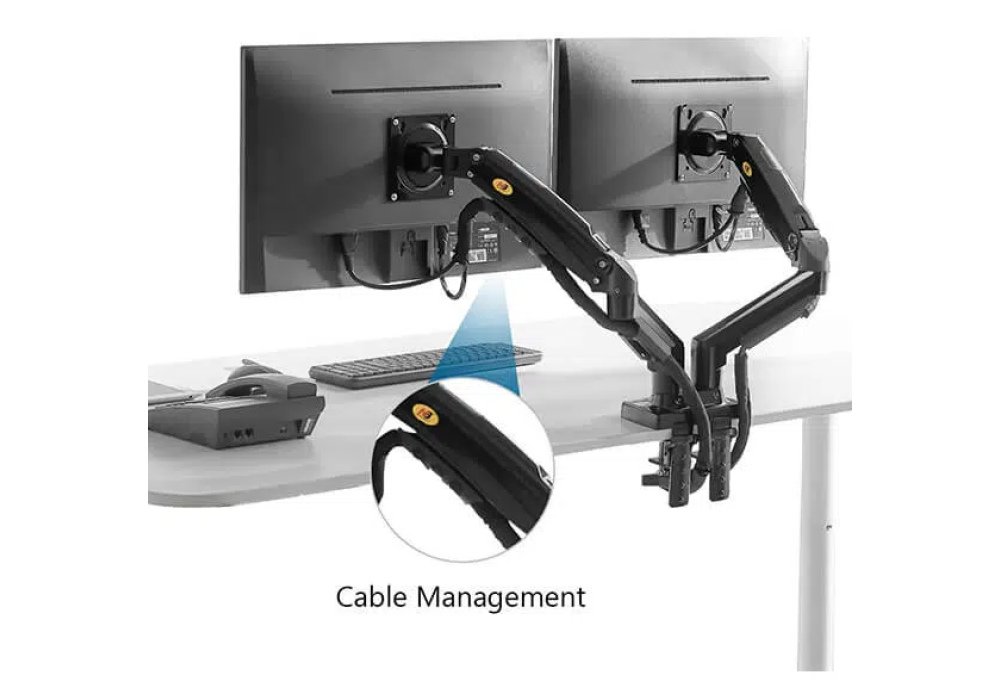 NORTH BAYOU F160 DUAL MONITOR DESK MOUNT STAND FOR 17 – 27 Inch MONITORS - Holder NORTH BAYOU F160 DUAL MONITOR DESK MOUNT STAND FOR 17 – 27 Inch MONITORS - Holder