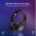 Promate Headphones, Hi-Fidelity Over-Ear Wired/Wireless v5.3 Headset with Microphone, 24H Playtime, 300mAh Battery Type C, Foldable Design LABOCA-PRO - BLACK