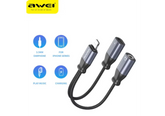 AWEI CL-73 Lightning cable to 3.5 mm Earphone Jack 2 in 1 AUX Headset Adapter For iPhone 14 13 12 Pro Max Headphones Converter