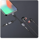 AWEI CL-73 Lightning cable to 3.5 mm Earphone Jack 2 in 1 AUX Headset Adapter For iPhone 14 13 12 Pro Max Headphones Converter