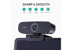 AUKEY PC-W3 Impression 1080p Webcam Live Streaming Camera with Stereo Noise Reduction Microphone