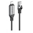 Promate Ultra-Fast Ethernet to USB-C Adapter Cable with 1000Mbps RJ45 Input, 5M Tangle-Free Cable, Seamless USB-C 3.2 Output for High-Speed Internet, Durably Built, and Reliable Connection for Laptops