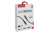 Promate USB-C™ to USB-C™ Cable, Fast-Charging 100W Power Delivery with Transparent Tips, LED, 480Mbps Data Sync, 120cm Nylon Braided Cord for Smartphones, Laptops