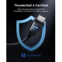 Anker Prime Thunderbolt 4 Braided Cable 3ft 240W Black - A84N0011 - 18 Month Warranty
