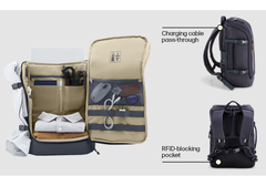 HP Travel 25L 15.6-inch Laptop Backpack - Light & Stylish - Expandable to 30L - Multiple Pockets, Including RFID Blocking Pocket - Lockable Zippers