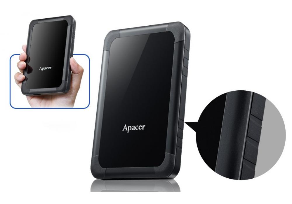 APACER AC532 2TB USB3.2 SuperSpeed, Shockproof & Anti Vibration Protection Portable Hard Drive - 2 Years Warranty