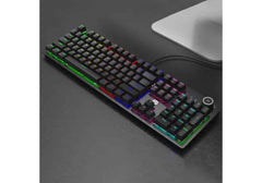 HP K10G Mechanical Keyboard Color Gaming Keyboard 104 Keys Full Size Backlit Mechanical Keyboard Custom Mmacro Function