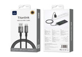 WiWU 1M Aluminum alloy Nylon braided TITAN LINK Series Charging Cable with USBA to Type C - Black
