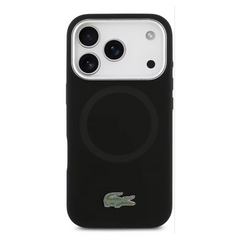 Lacoste MagSafe Silicone Case with Metal Logo - iPhone 17 Pro Max - Black with phone cases