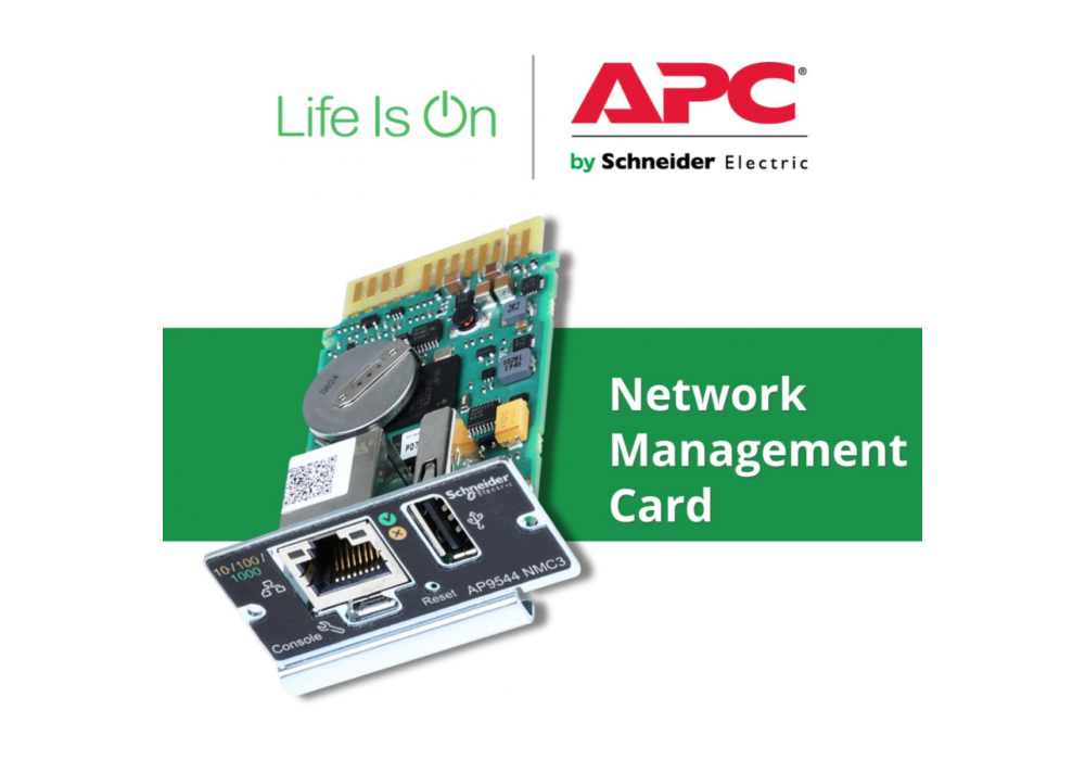Device monitoring and management, Network Management Cards, NMC3 for Easy UPS On-Line, secure remote UPS monitoring and management Device monitoring and management, Network Management Cards, NMC3 for Easy UPS On-Line, secure remote UPS monitoring and management