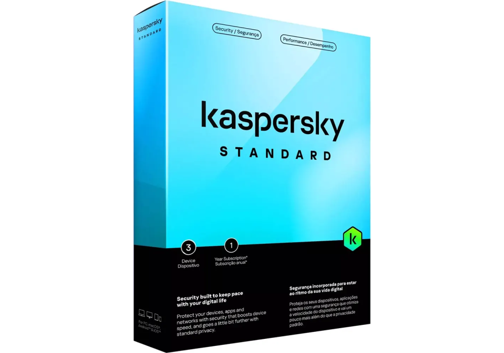 Kaspersky Standard Anti - Virus, (3 Devices) Advanced Security Online Banking Protection Performance Optimization 1 Year