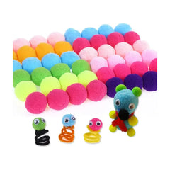 Fluffy PomPom Balls Multi colors