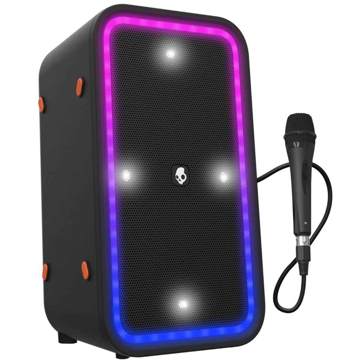 Skullcandy Stomp Xl Bluetooth Speaker – Ipx5 Waterproof Wireless Portable Speaker, With Led Lightshow & Strobe Modes, 12 Hour Battery, Multi Link, & Usb C & Usb A Output Charging Black