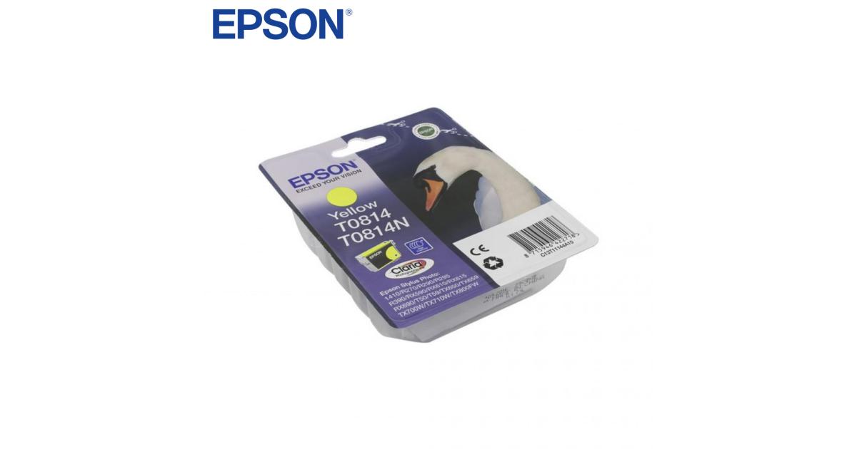 Epson T0814 YELLOW INK CARTRIDGE (Original) - CompuMe