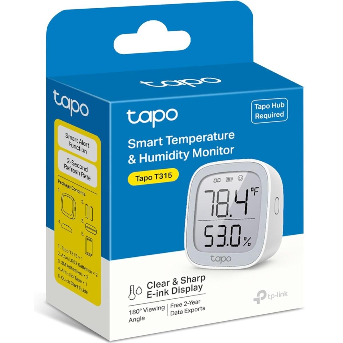 Tp Link Tapo T315 Smart Temperature And Humidity Monitor | Requires Tapo Hub | 2.7" E Ink Display | Swiss Made Sensor | Long Lasting Performance | Real Time Notification | Visual Graphics Tp Link Tapo T315 Smart Temperature And Humidity Monitor | Requires Tapo Hub | 2.7" E Ink Display | Swiss Made Sensor | Long Lasting Performance | Real Time Notification | Visual Graphics