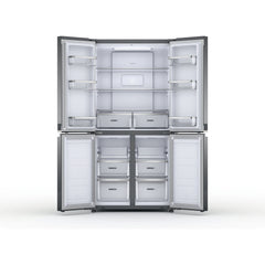 Whirlpool Side by Side Fridge, Free Standing 4 Doors, 91Cm, 677Lit, Self Closing Doors, Stainless Steel - WQ9 B2L G EX