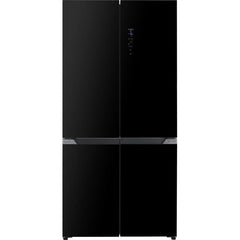 Schubert Side by Side Fridge A+, 467Lit, Black Glass - SCH-BLF4D