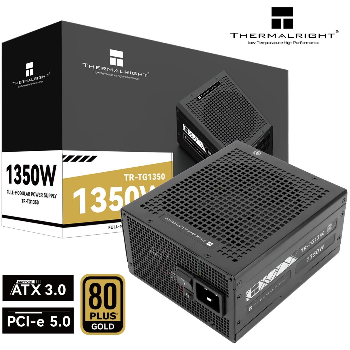Thermalright (TG-1350) Gold 1350W (ATX 3.0) PCIE 5.0 (12VHPWR) 80 Plus Gold Full Modular, Smart Fan - Power Supply | TG-1350 | - CompuMe Thermalright (TG-1350) Gold 1350W (ATX 3.0) PCIE 5.0 (12VHPWR) 80 Plus Gold Full Modular, Smart Fan - Power Supply | TG-1350 | - CompuMe