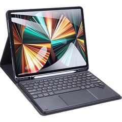 Dux Ducis Tk Series Bluetooth Keyboard Leather Case With Touchpad & Smart Sleep Funion For Ipad Pro 12.9" (2020/2021/2022) English Layout Black