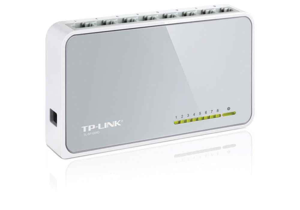 TP-LINK Desktop Switch 8-Port 10/100Mbps Fast Ethernet Switch Fanless Quiet , Desktop Design , Green Technology TL-SF1008D