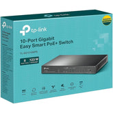 Tp Link Tl Sg1210mpe, 8 Port Gigabit Poe Switch, Easy Smart Managed, 8 Poe+ Ports @123w, W/ 2 Uplink Gigabit Ports + 1 Combo Sfp Slot, Qos, Vlan, Igmp & Lag - CompuMe