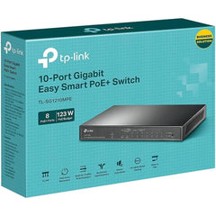 Tp Link Tl Sg1210mpe, 8 Port Gigabit Poe Switch, Easy Smart Managed, 8 Poe+ Ports @123w, W/ 2 Uplink Gigabit Ports + 1 Combo Sfp Slot, Qos, Vlan, Igmp & Lag