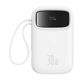 Baseus QPow 2 Digital Display Fast-Charging Power Bank with 2 Built-in Type-C Cable, White - P10055008213-00