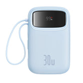 Baseus QPow 2 Digital Display Fast-Charging Power Bank with 2 Built-in Type-C Cable, Blue - P10055008313-00