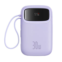 Baseus QPow 2 Digital Display Fast-Charging Power Bank with 2 Built-in Type-C Cable, Purple - P10055008513-00