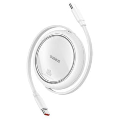 Baseus Free2Draw Mini Retractable Charging Cable Type-C to Type-C, 100Watts, 1Mm, Moon White - P10364500211-00